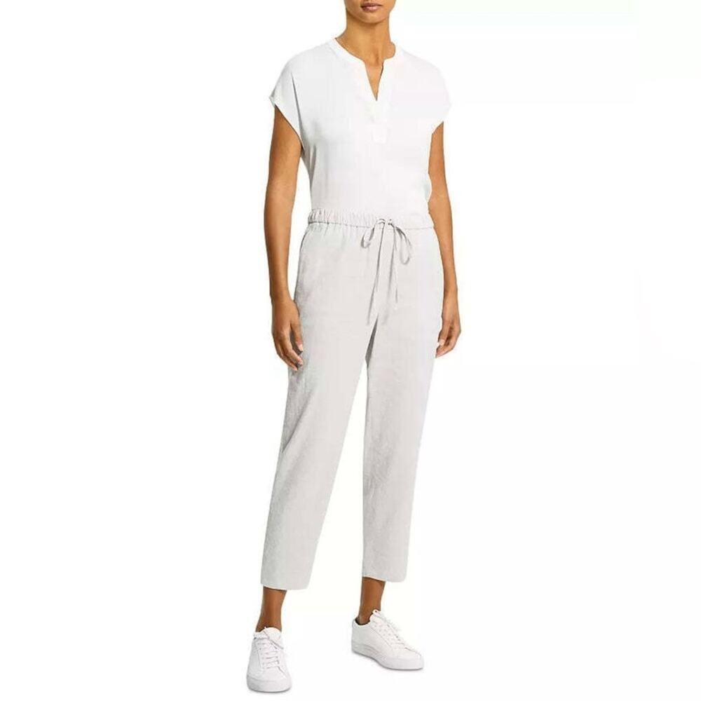 Theory Treeca Linen Blend Tie Waist Jogger Beach Lounge Pants Size S